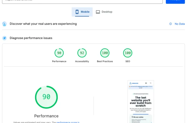Mobile results Webhaven